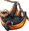 Black Orange Orange Spots Sloth Full