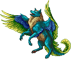 Teal Lime Green Gold Mane Blue WL